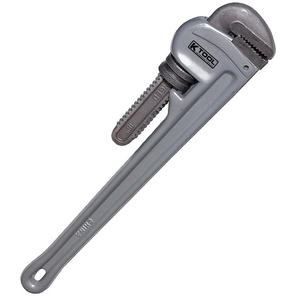 K-Tool International 18" L 3-1/4" Cap. Aluminum Aluminum Pipe Wrench, 3-1/4" Cap, 18" KTI-49118